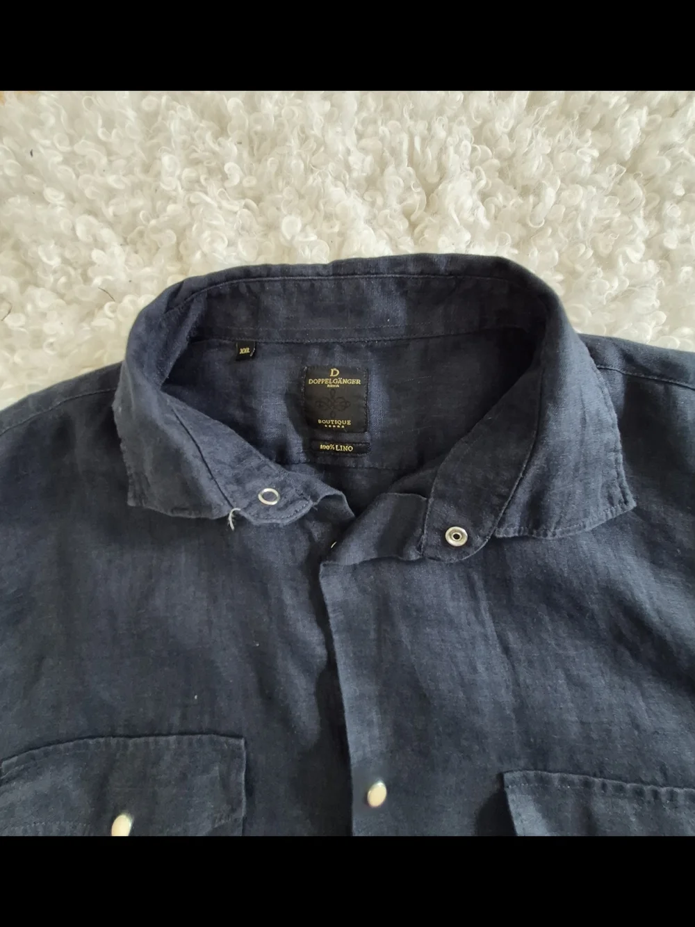 Doppelgänger Linen Western Shirt Black XXL Coastal Cowboy Italy Southern Cruise - Picture 6 of 12